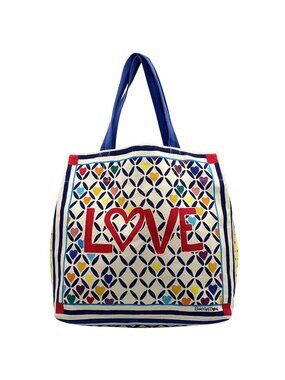Brighton Multi Colored Canvas Cherished Love Tote Bag
